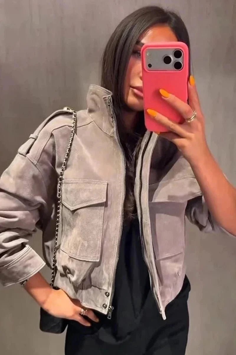 ZEYA - Jasmin Faux Suede Cropped Jacket