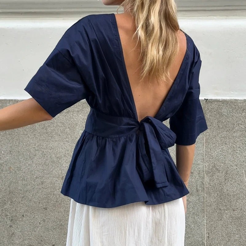 ZEYA - Jasmin Ruffled Backless Blouse