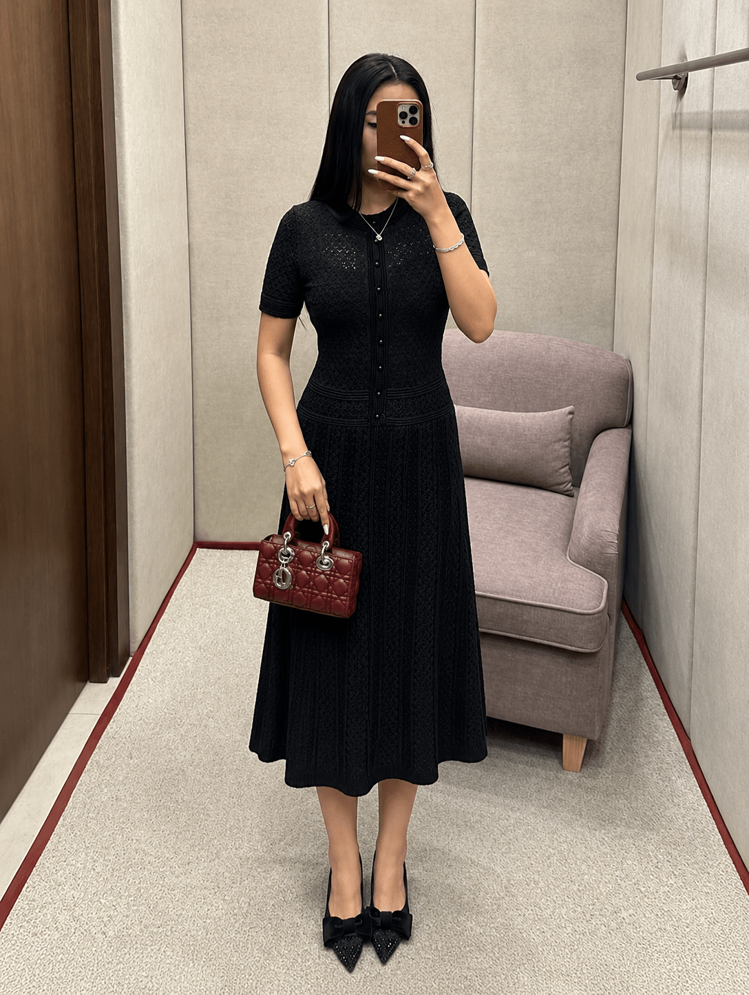 ZEYA - Jenina Half Button Knitted Midi Dress