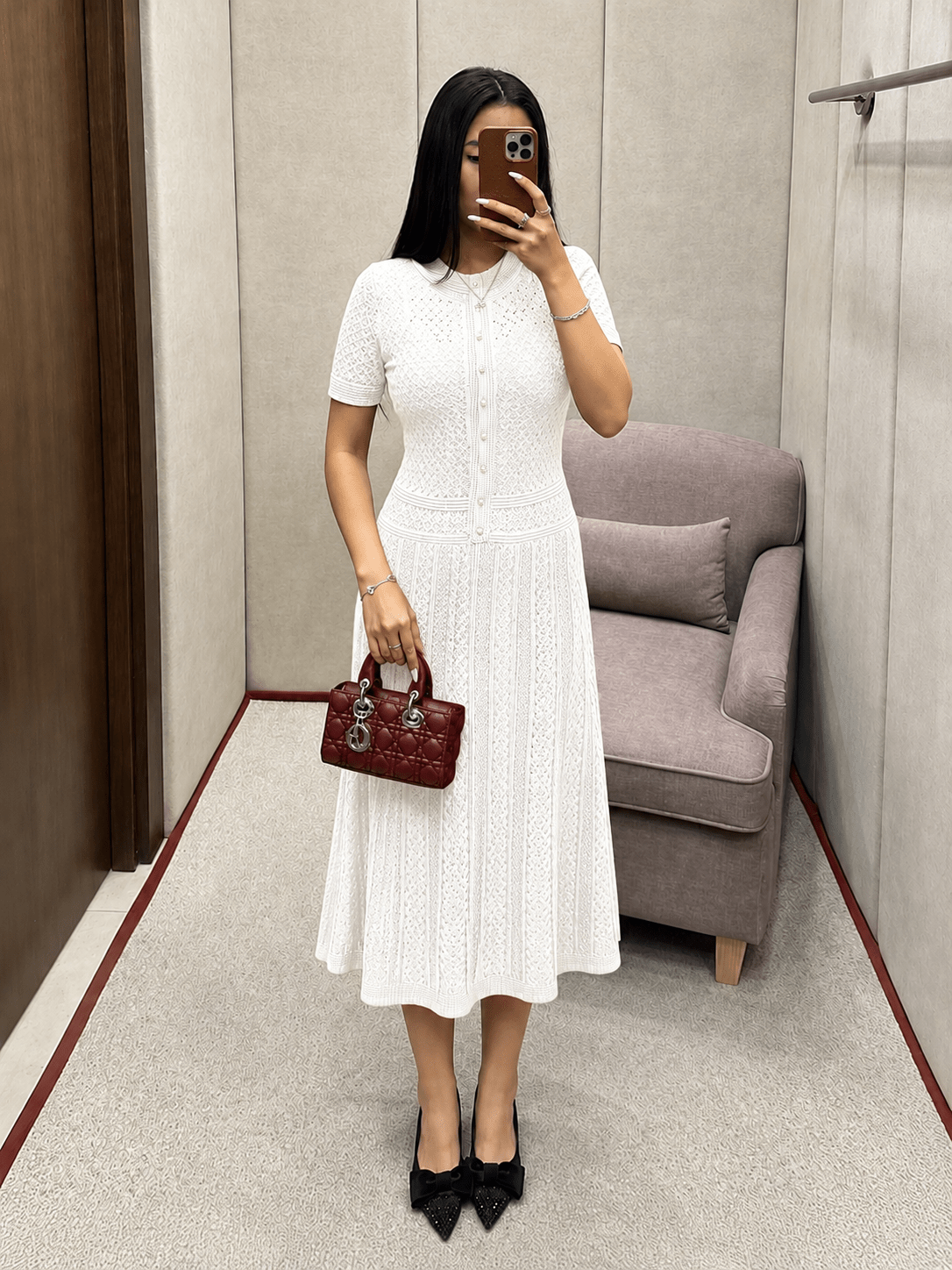 ZEYA - Jenina Half Button Knitted Midi Dress