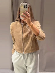 Veste en suédine Jennelyn avec col montant