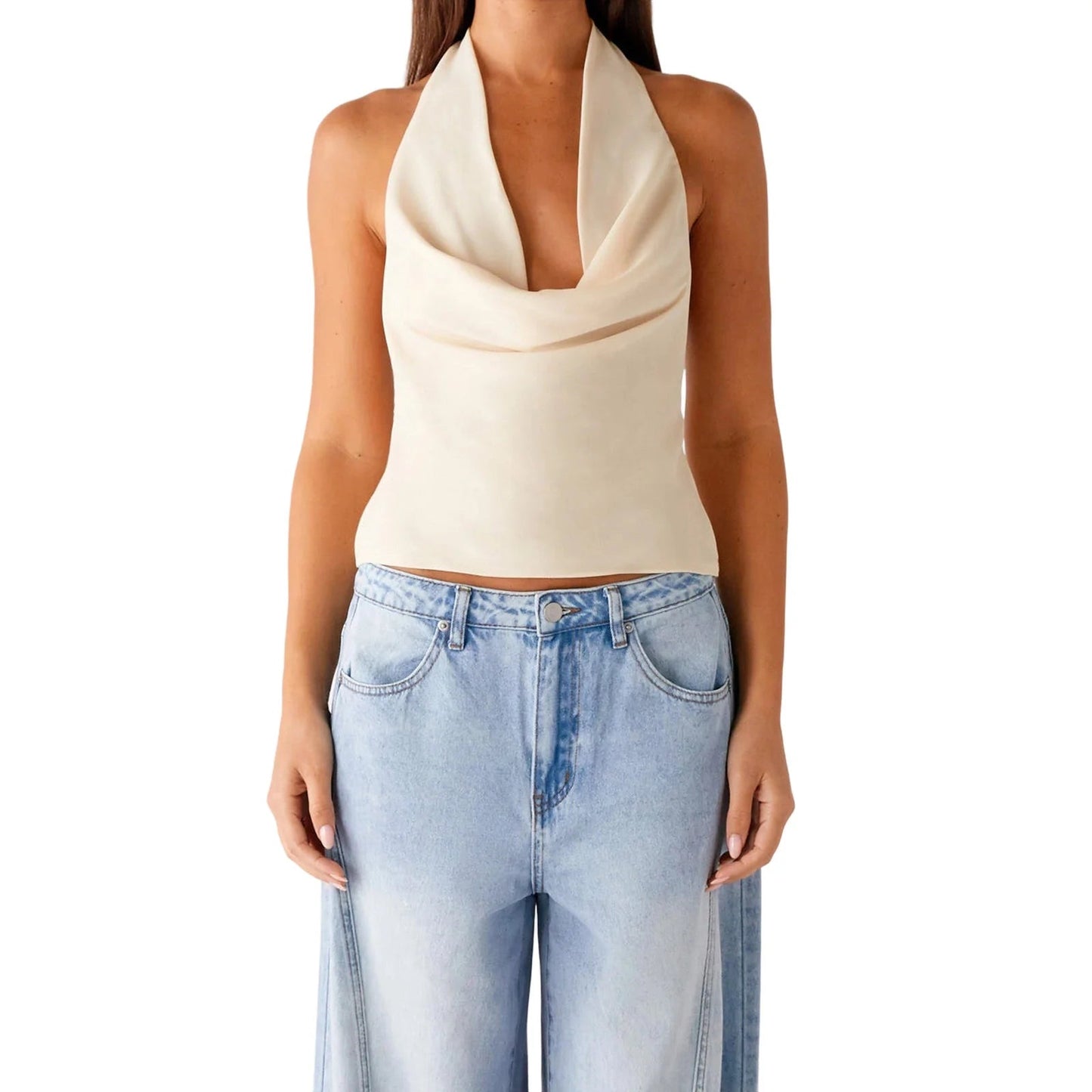 ZEYA - Jeriza Deep V - Neck Halter Tank Top