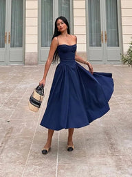 Robe Midi Jessica Sans Manches à Bretelles