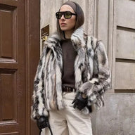 Manteau en fausse fourrure léopard Jordy