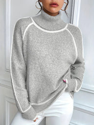 Pull à col roulé contrastant Jovie