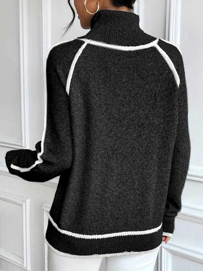 ZEYA - Jovie Contrasting Turtleneck Sweater