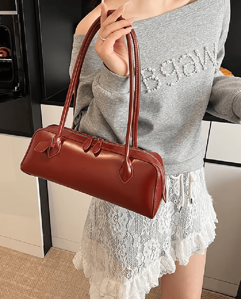 ZEYA - Julia Vintage Leather Baguette Bag