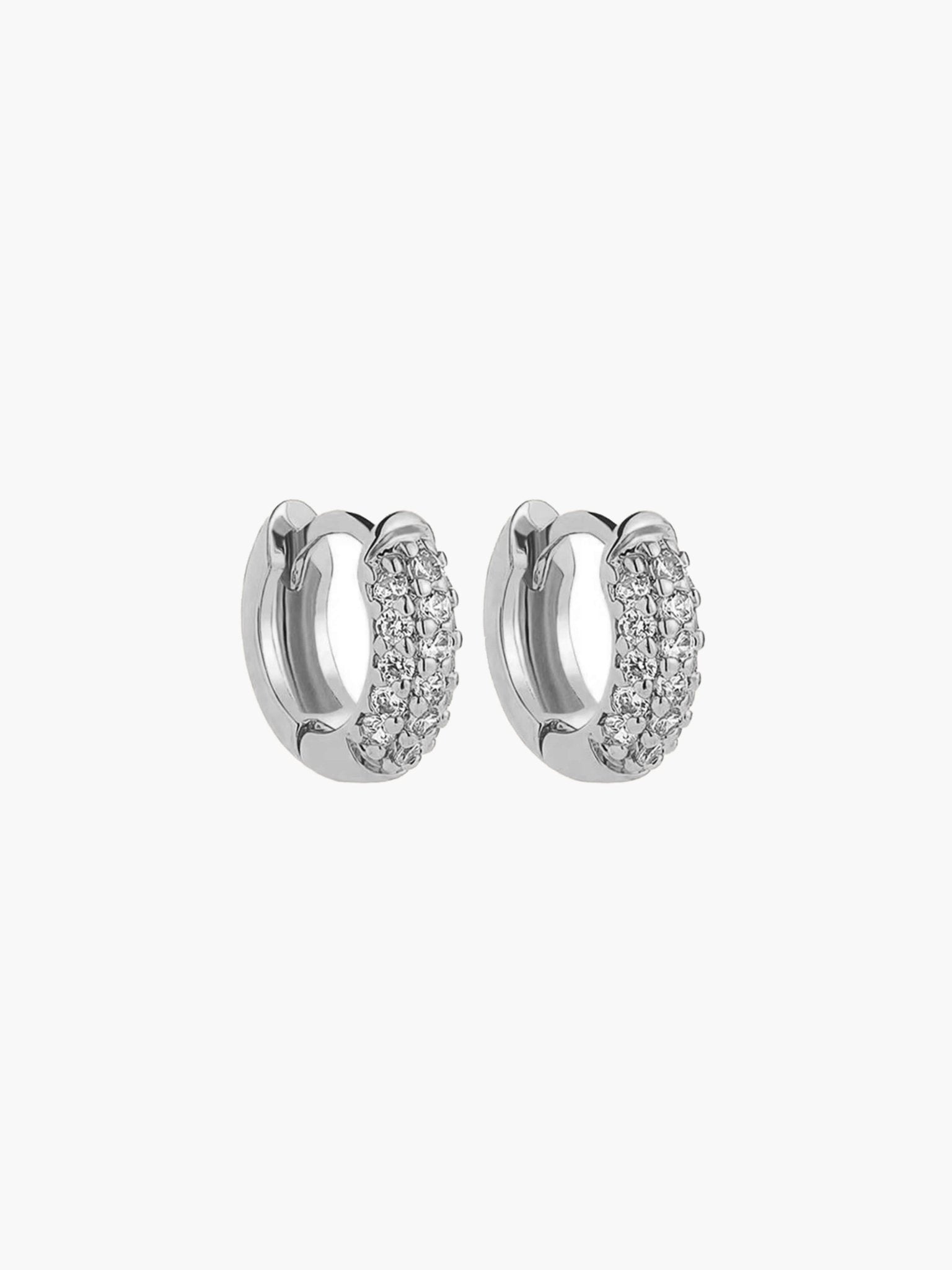 ZEYA - Juliette - Earrings with Zirconia Stones, Minimalist Hoop Design for Women