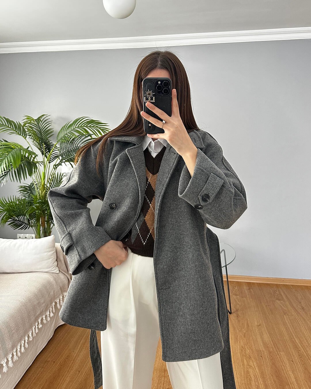 ZEYA - Juliette Faux Wool Coat with Belt