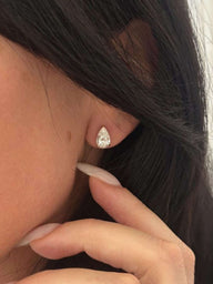 Boucles d'oreilles clous en zirconia taille poire Kath