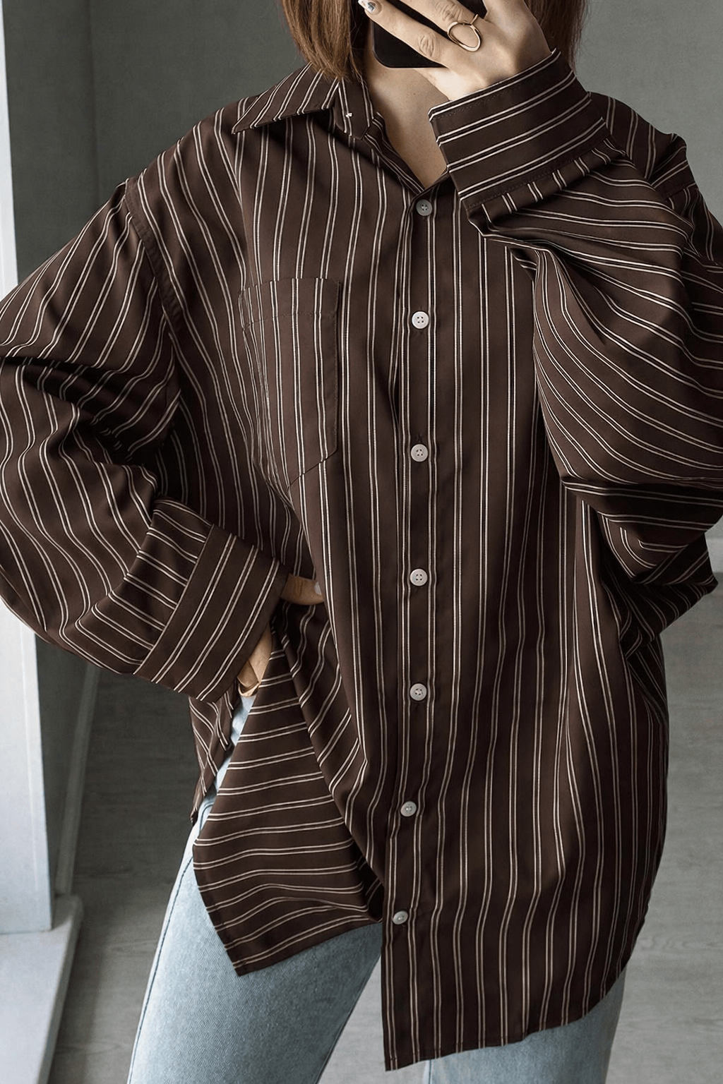 ZEYA - Kathy Bat Sleeve Striped Shirts