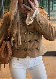 Kelly Veste slim Napoleon en suédine synthétique