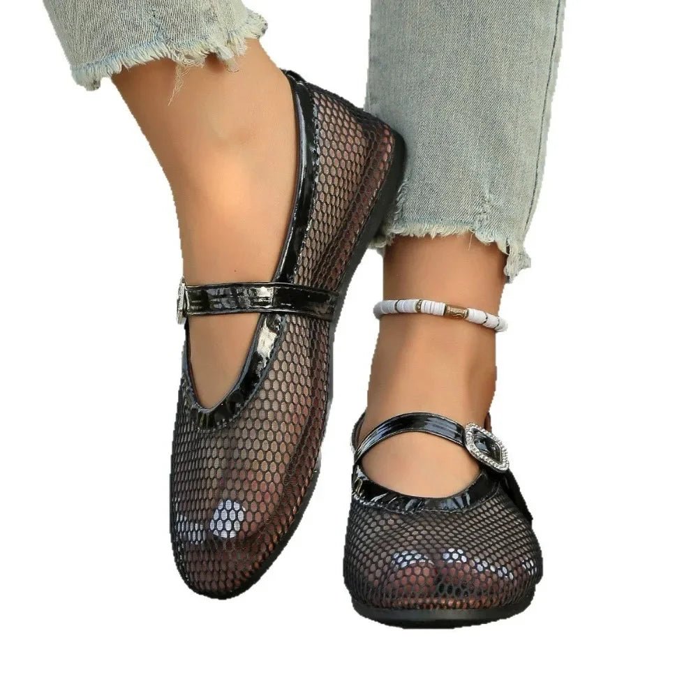 ZEYA - Kenza Mesh Mary Jane Ballet Flats
