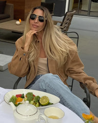 Veste col tailleur en suédine Kesha
