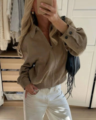 Blouson aviateur en suédine Krista