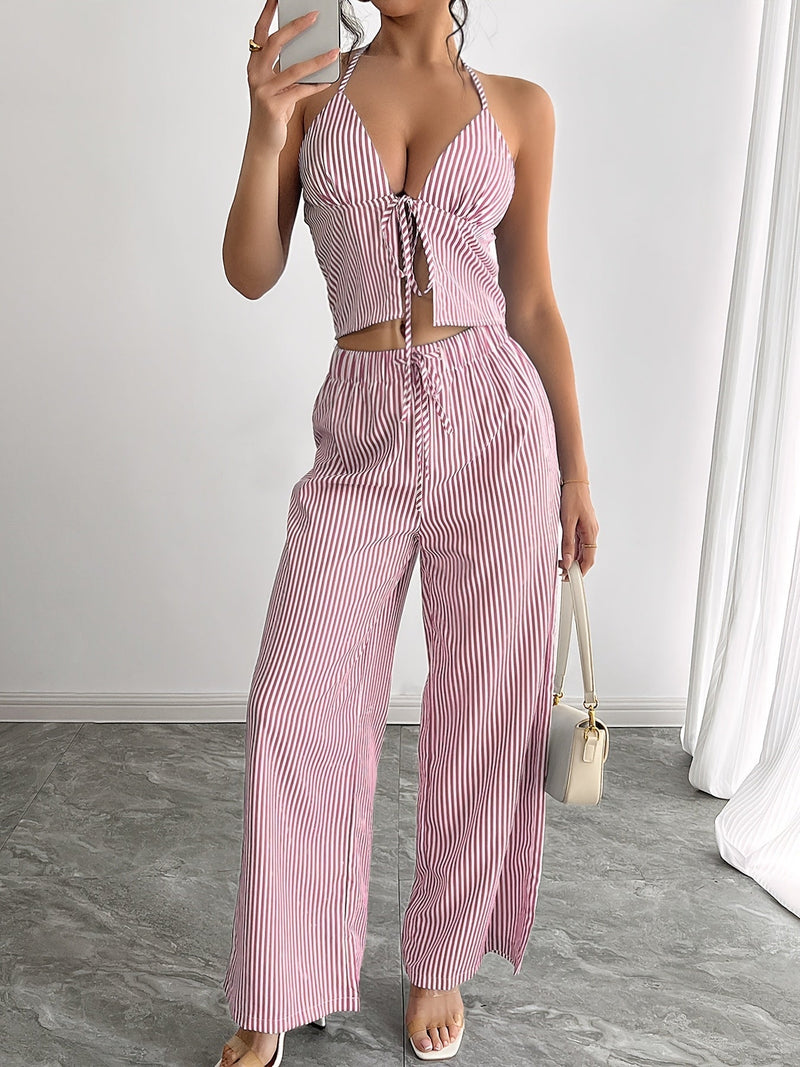 ZEYA - Kyra Striped Halter Top Set
