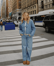 Veste en jean Lana avec motif en dentelle