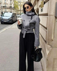 Lara manteau trench court col montant