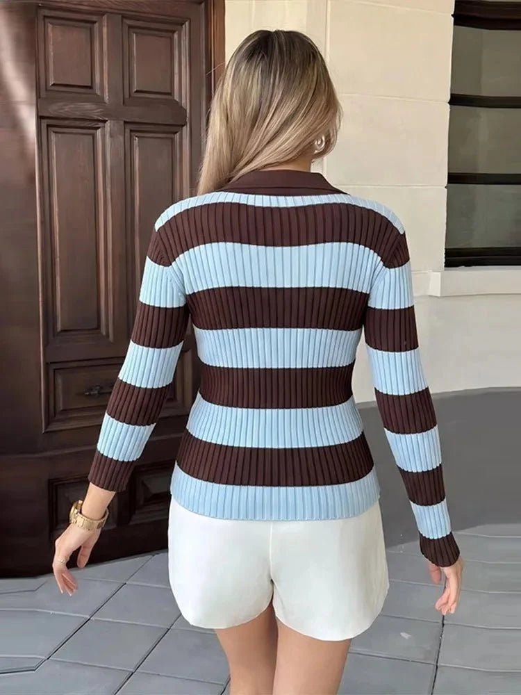 ZEYA - Lara Striped Knit Pullover