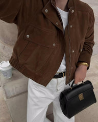 Blouson bomber en suédine Laura