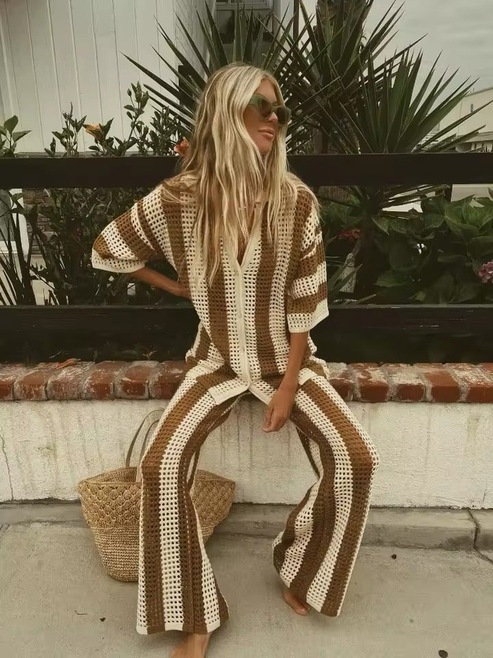 ZEYA - Layla Striped Crochet Co-Ord Set