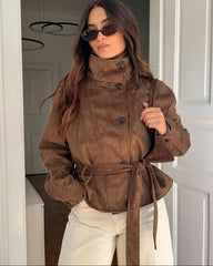 Veste Letty lacée en suédine synthétique