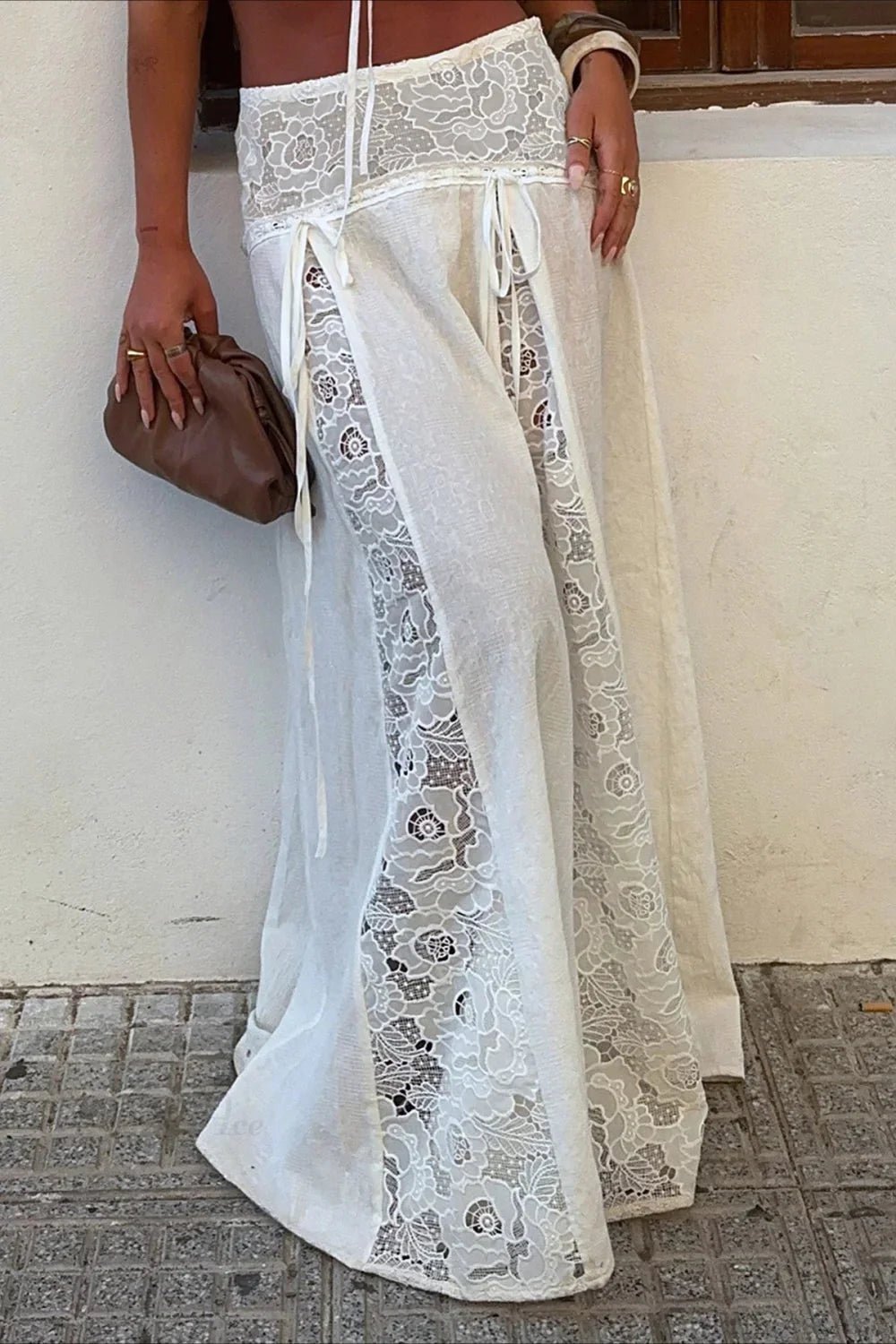 ZEYA - Lilith Boho Lace Patchwork Maxi Skirt