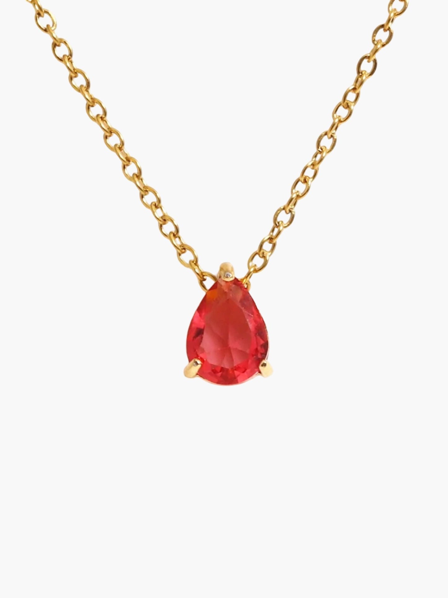 ZEYA - Lilith Necklace - Teardrop Pendant with Birthstone Zirconia Stones for Women
