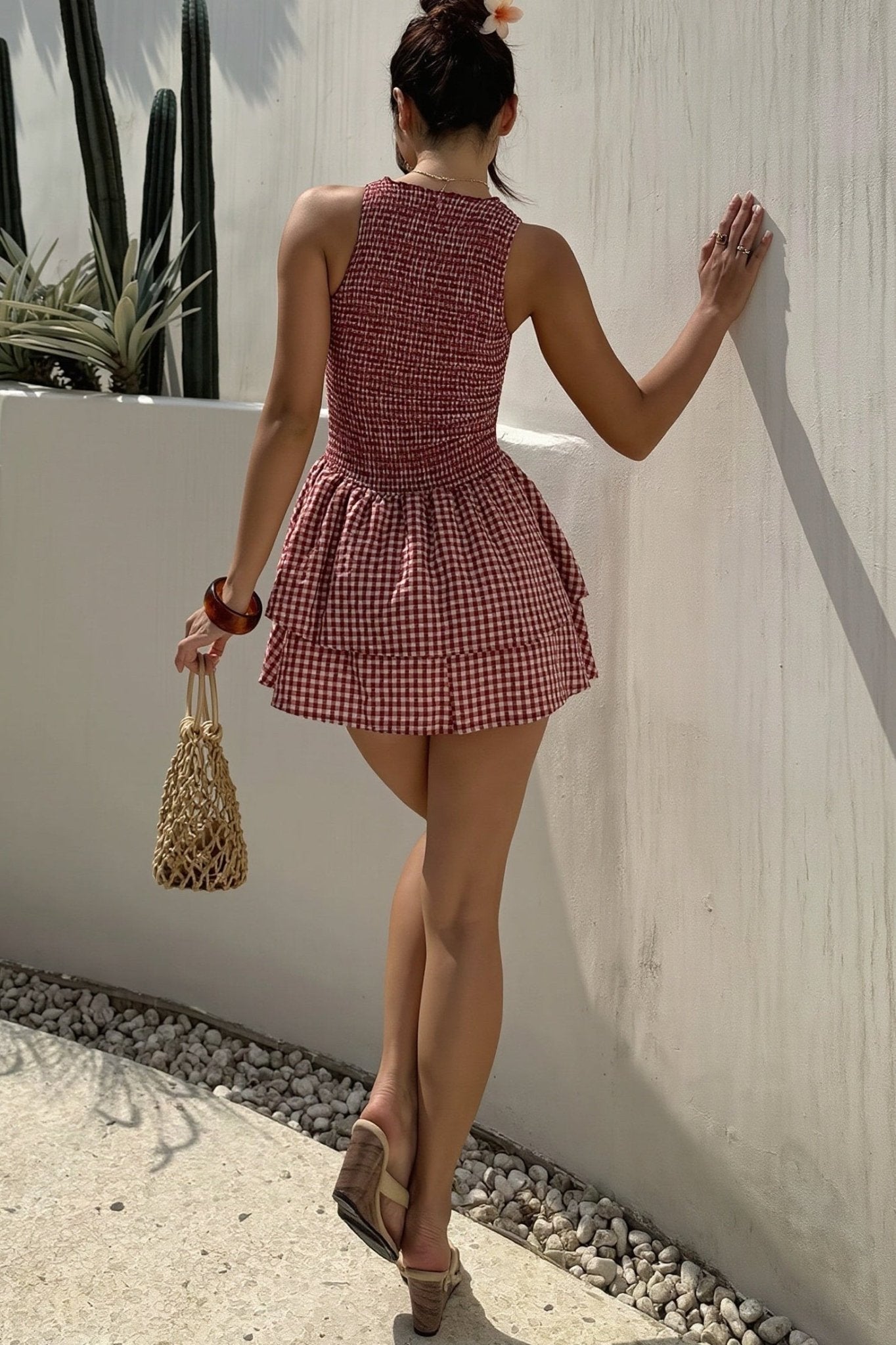 ZEYA - Linda Plaid Smocked Mini Dress