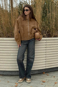 Lisa Veste zippée détendue en suédine synthétique