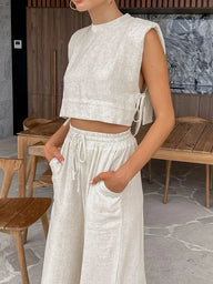 Ensemble Pantalon Lola en Lin Sans Manches