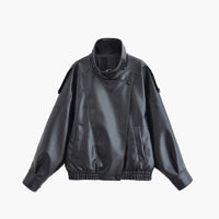 Veste en simili cuir asymétrique Lucille