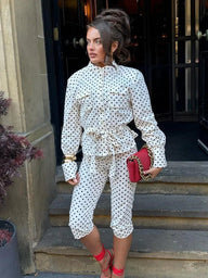 Ensemble tailleur deux pièces à pois Maelle