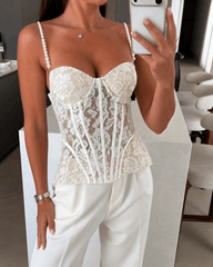 Caraco Bustier Transparent en Dentelle Marcella