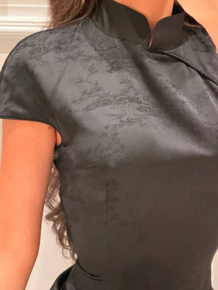 ZEYA - Mariana Satin Patchwork Lace Collar Dress