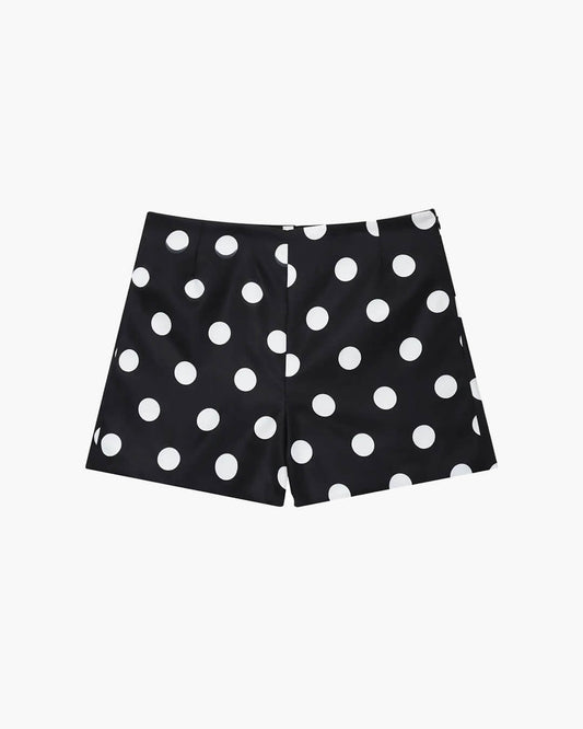 ZEYA - Marjorie Polka Dot High-Waisted Mini Shorts