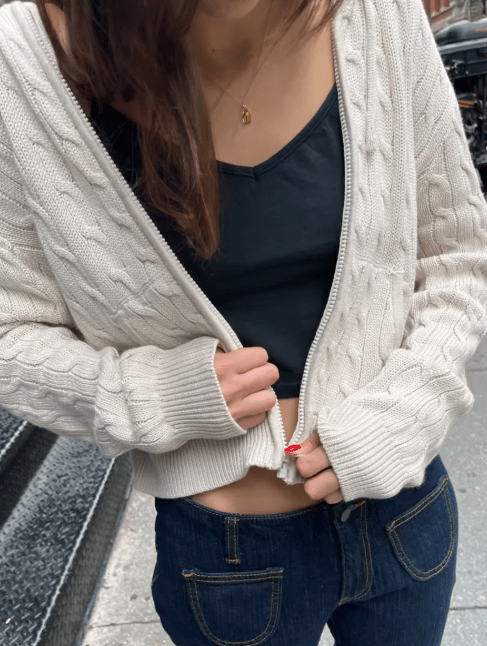 Gilet en maille zippé à col montant Melanie