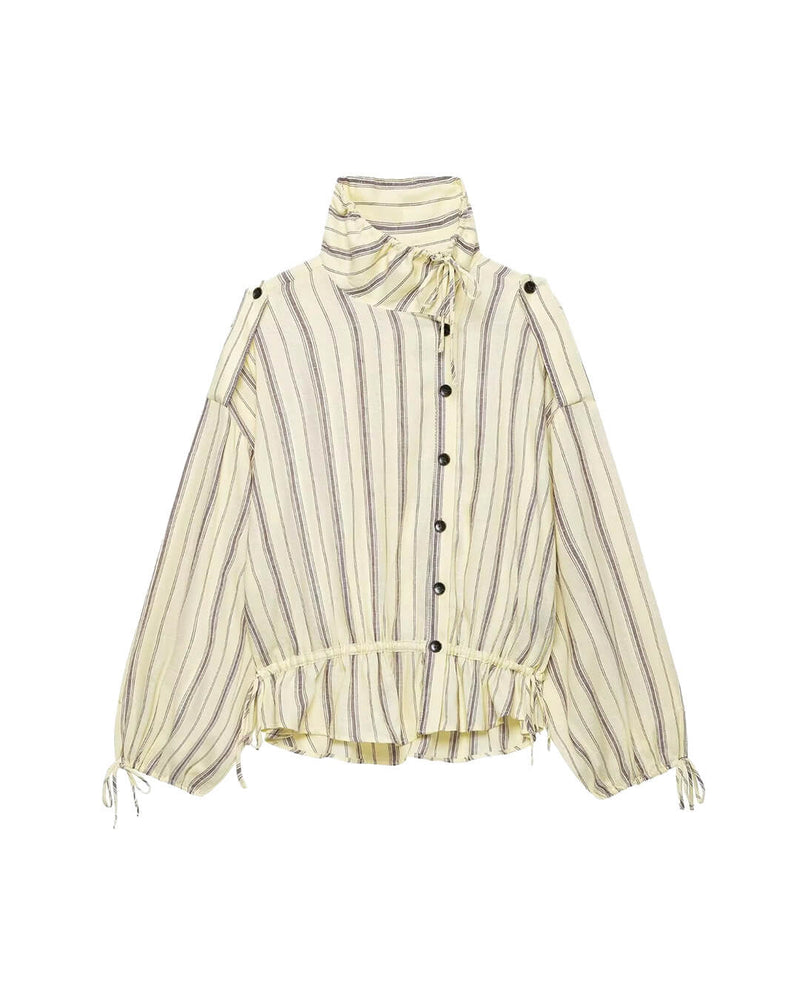 ZEYA - Melanie Striped Stand Collar Jacket