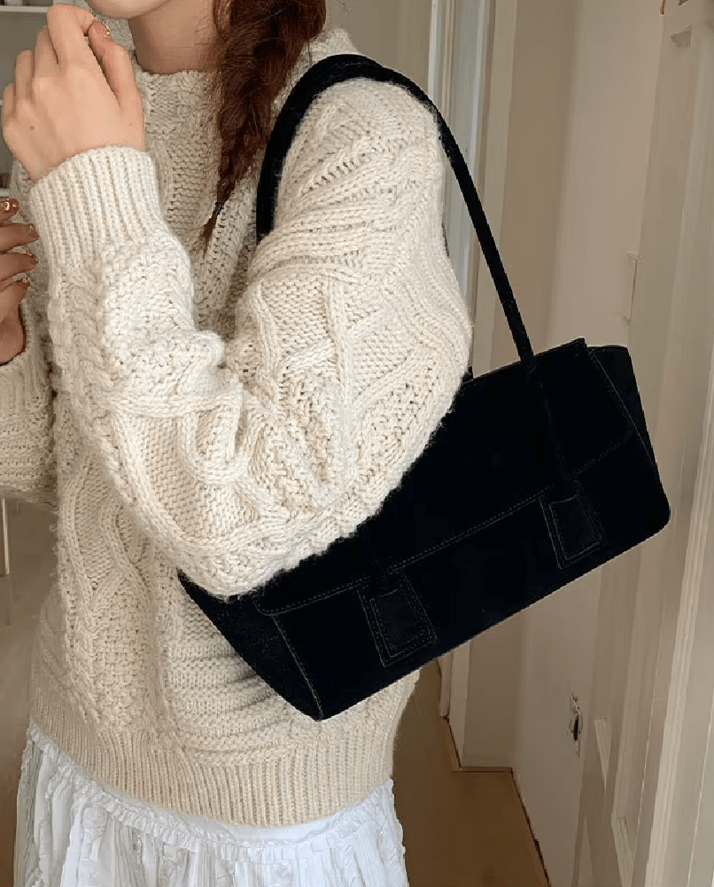 ZEYA - Melissa Vintage Faux Suede Shoulder Bag