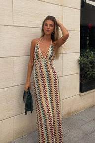 Robe pull Mila en maille crochet