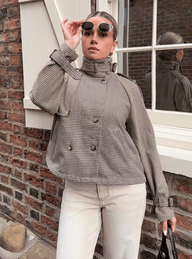 Trench-coat à carreaux Mila