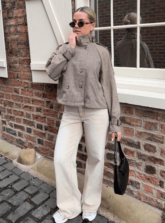 ZEYA - Mila Plaid Trench Coat