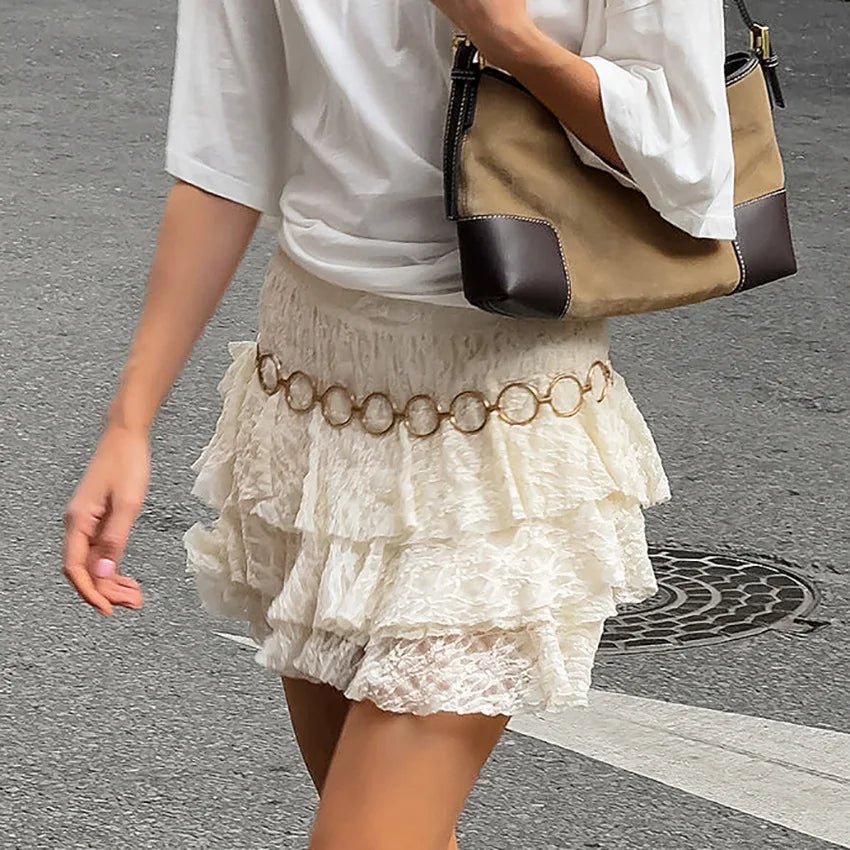 ZEYA - Mildred Tiered Lace Mini Skirt