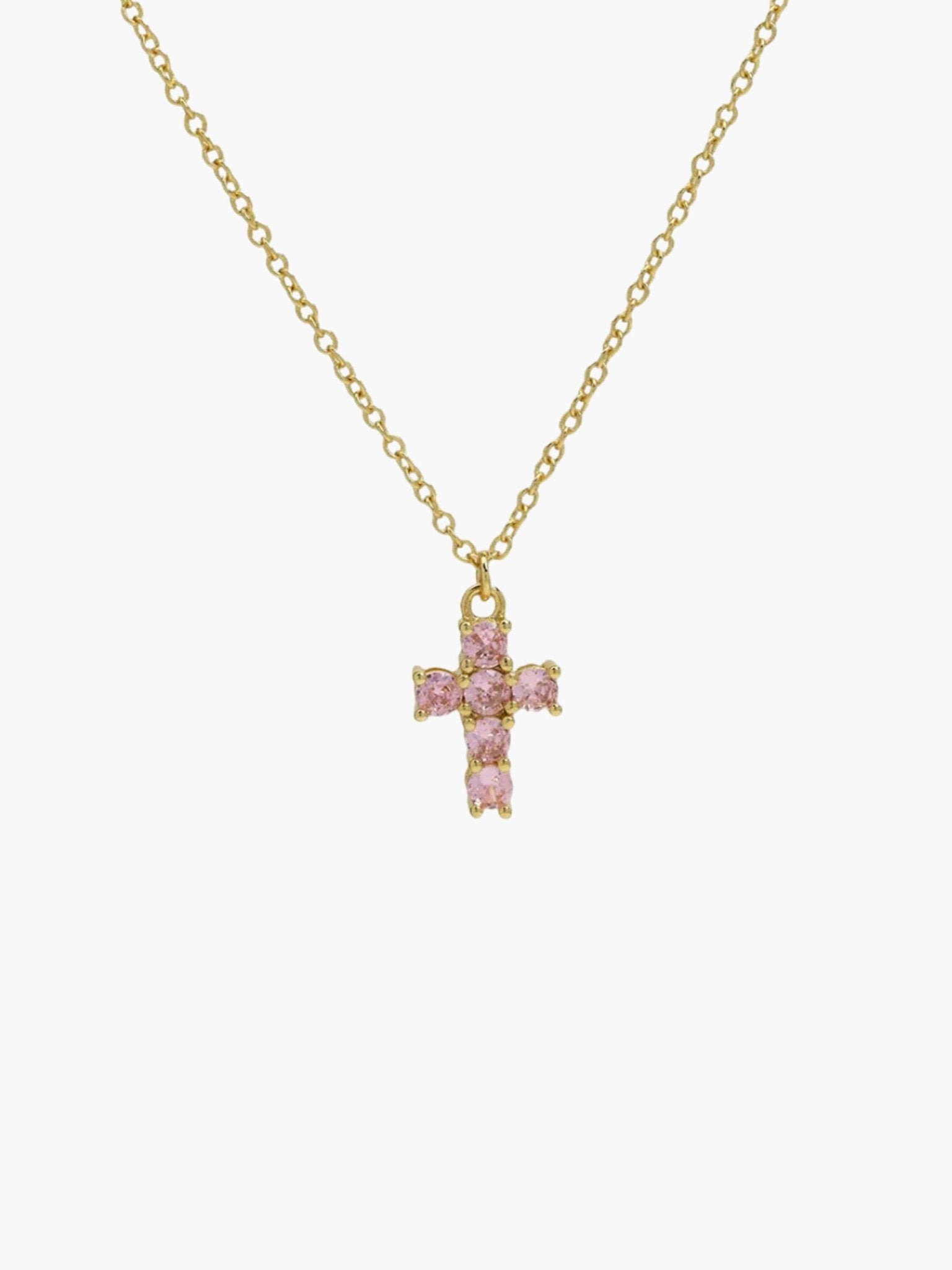ZEYA - Miya Birthstone Necklace - Elegant Cross Pendant with Zircon for Women