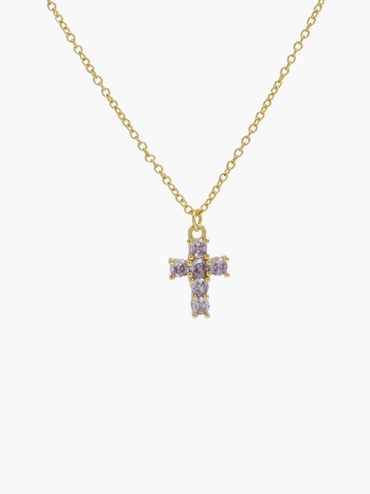 ZEYA - Miya Birthstone Necklace - Elegant Cross Pendant with Zircon for Women