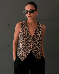 Monica gilet imprimé léopard