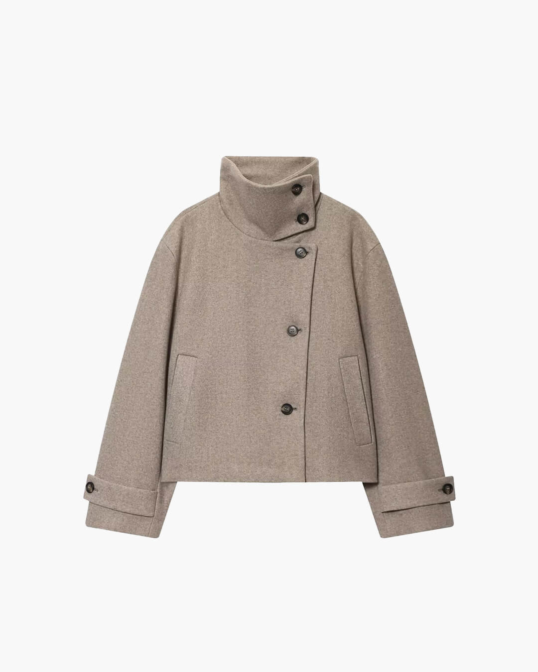 ZEYA - Monica Rose Buckle Stand Collar Coat