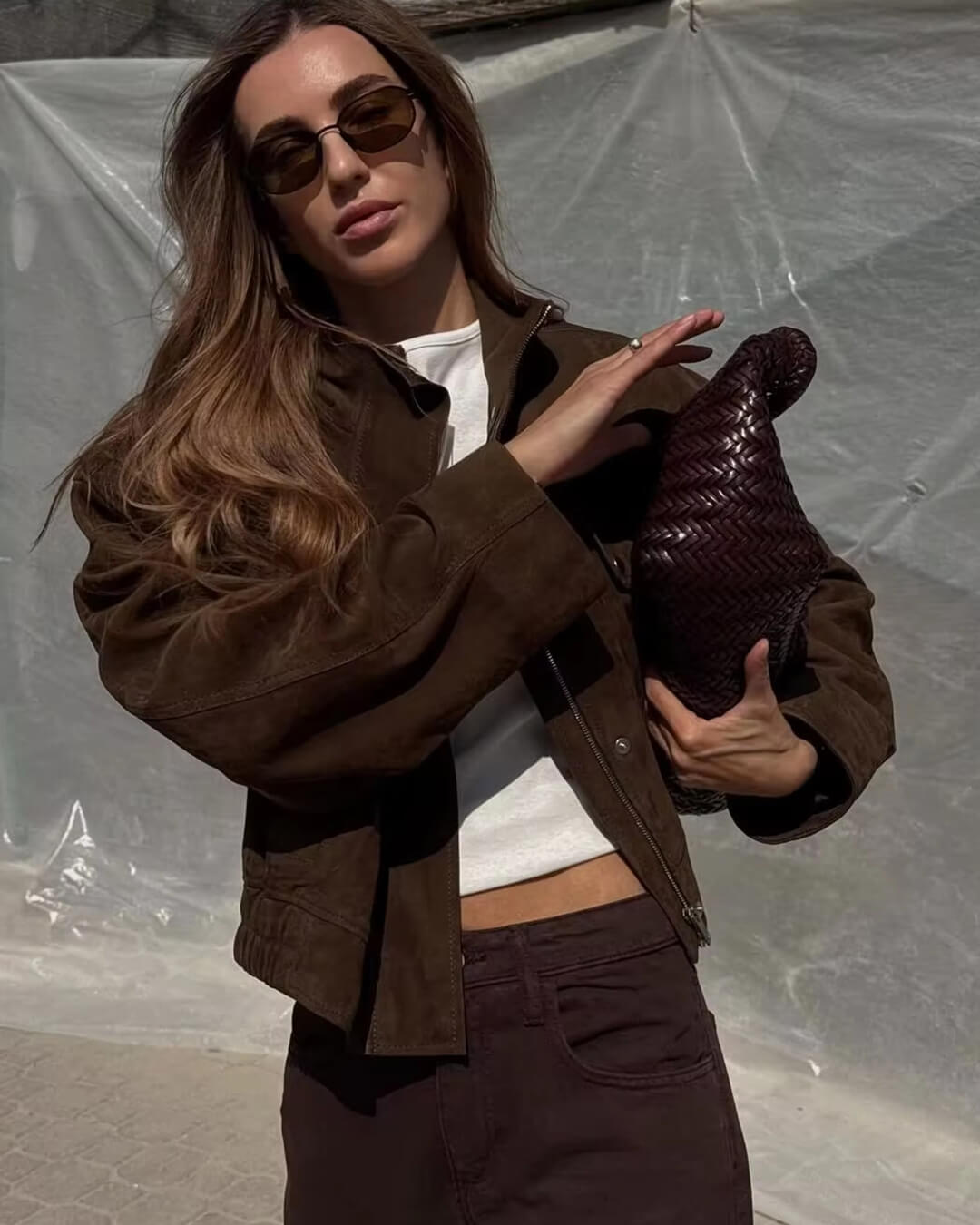 ZEYA - Nadine Suede Bomber Jacket