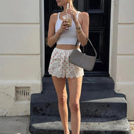 Shorts Agata à pois avec bordure en dentelle