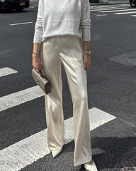Pantalon large en satin Nenita